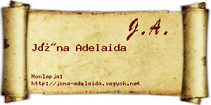 Jóna Adelaida névjegykártya